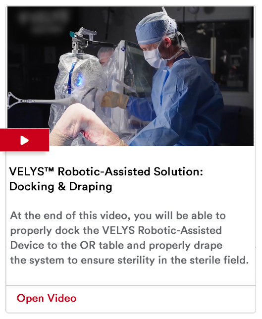 VELYS™ Robotic-Assisted Solution Docking and Draping Image