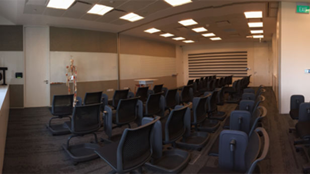 Classroom space located in the Johnson & Johnson Institute facility in Singapore.