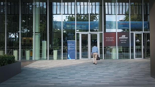 Facility entrance of the Johnson & Johnson Institute located in Singapore.