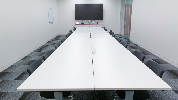 Orange conference room located in Johnson & Johnson Institute in Wokingham, United Kingdom