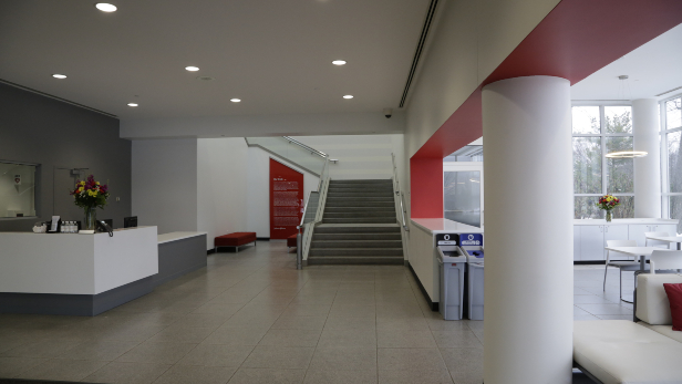 Front lobby in the Johnson & Johnson Institute facility location in Cincinnati, OH.