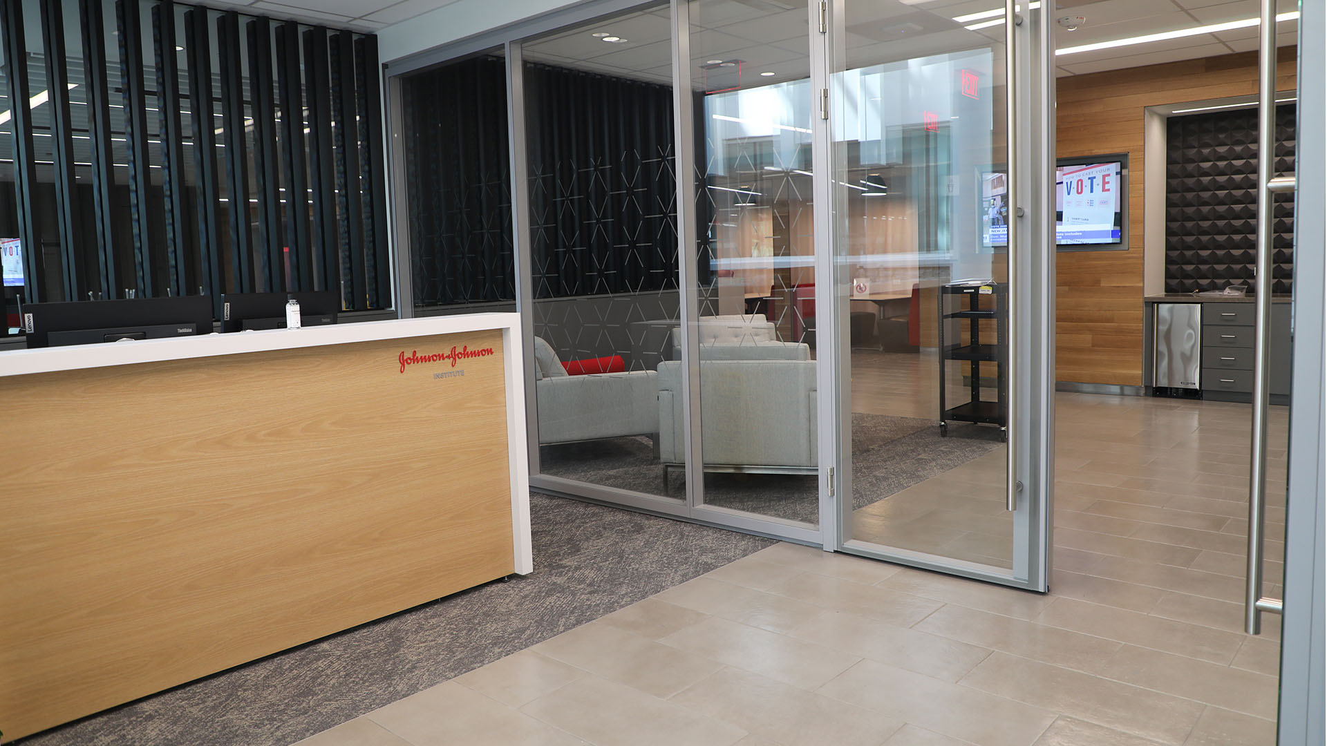 Reception area located in the Johnson & Johnson Institute facility in Raritan, New Jersey. 