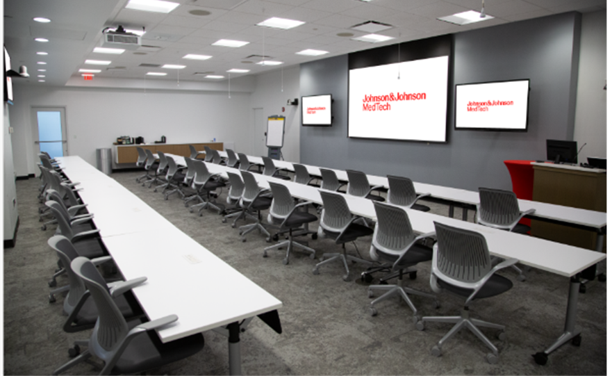Active conference room in the Johnson & Johnson Institute facility location in Cincinnati, OH.
