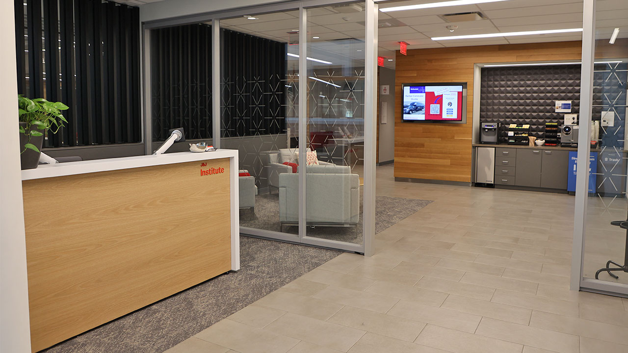 Reception area located in the Johnson & Johnson Institute facility in Raritan, New Jersey.