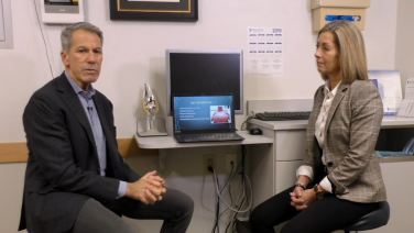 An image from the "Primary Total Knee Arthroplasty: Patient Optimization with William Barrett, MD & Jana Flener, PA-C" video on the JnJInstitute.com website.