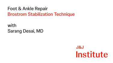 thumbnail image of Brostrom Repair with Sarang Desai, MD